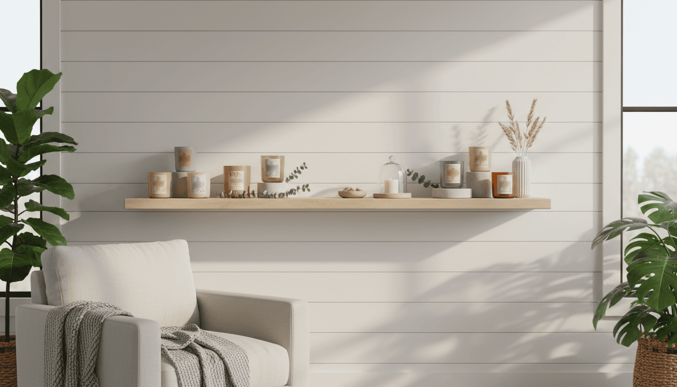 Curated home and garden products neatly arranged